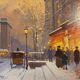 HSP Paris Porte St Denis painting signed William ec. XX° cf. Laloue Cortès + frame