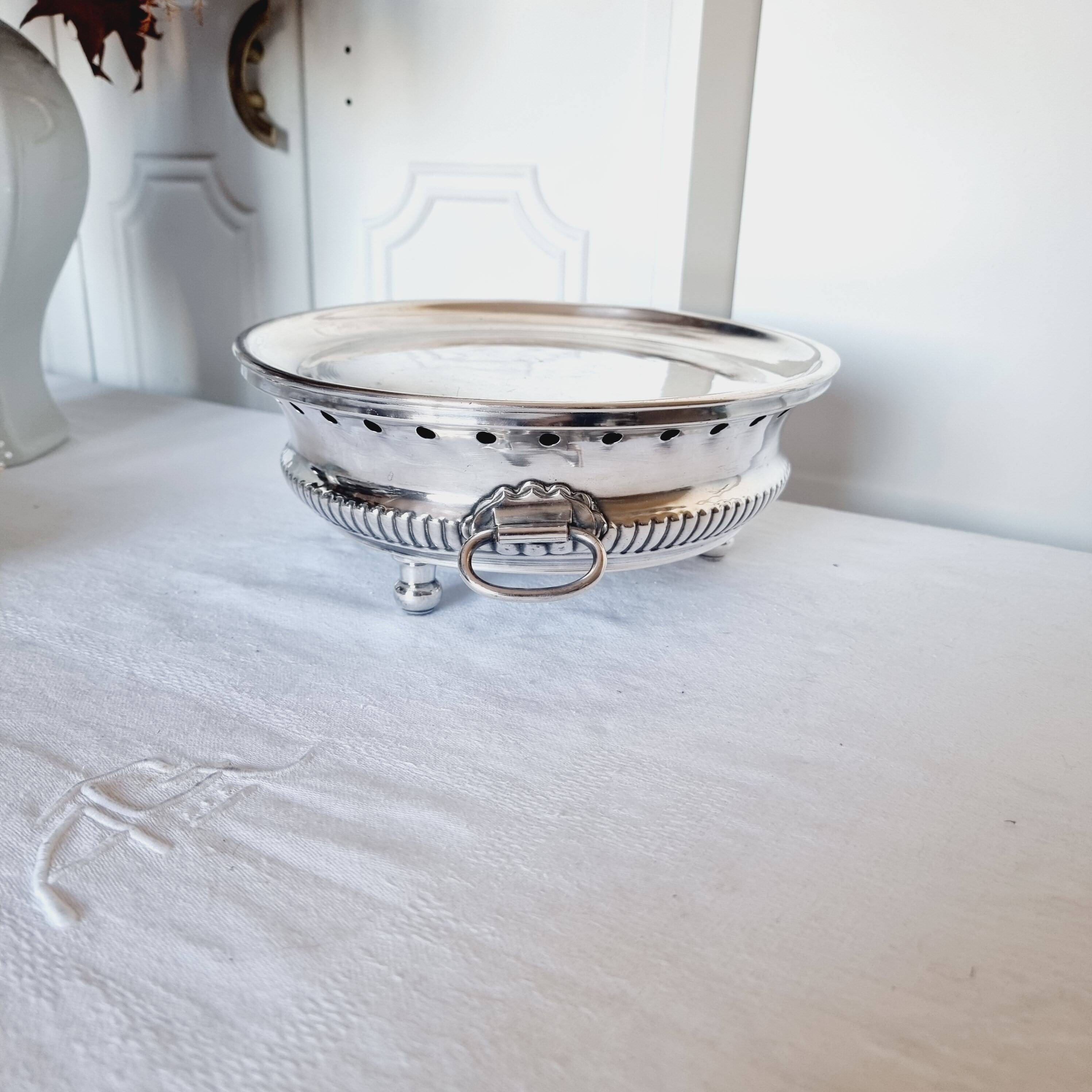 Neoclassical Style Plate Warmer Tray in Silver Metal dating from the 1950s