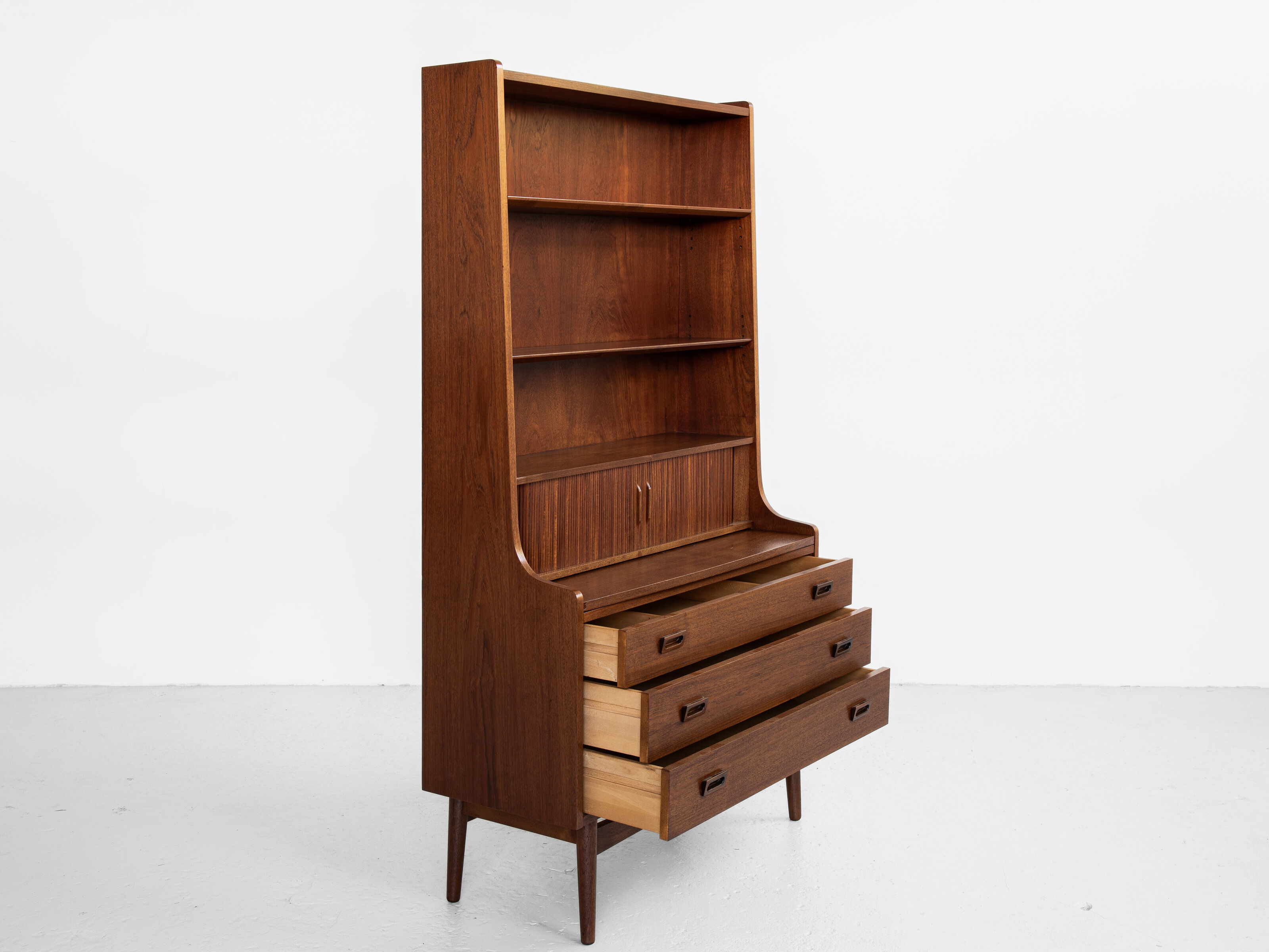 Midcentury Danish secretaire book shelf in teak by Nexø 1960s