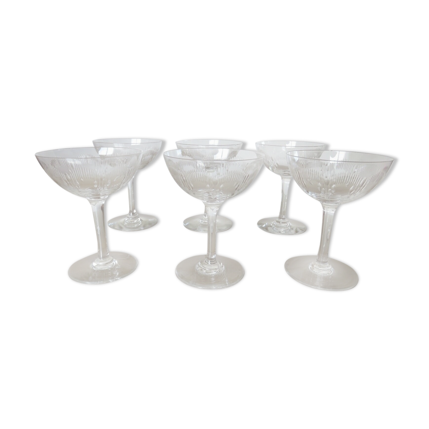 6 Baccarat champagne glasses "Molière" model