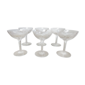 6 Baccarat champagne glasses "Molière" model