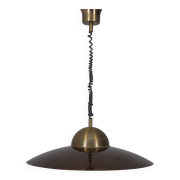 Vintage 70's italian design metal rolling chandelier