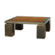Coffee table in burl wood by Jean-Charles Liviani, 1980
