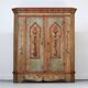 Rustic Farmhouse Painted Folk Art Bridal Cabinet dated 1806