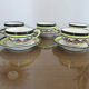 Set of 5 cups and 5 under cups Henriot Quimper