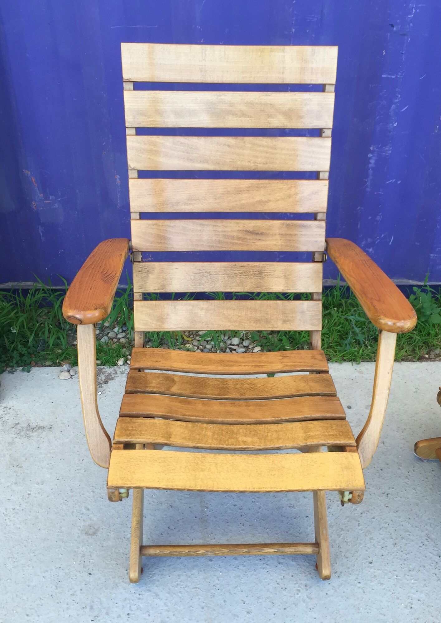 Pair of folding wooden armchairs brand Sodibois