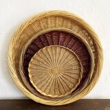 Wicker tray trio
