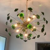Green “coni” murano glass sputnik oval chandelier