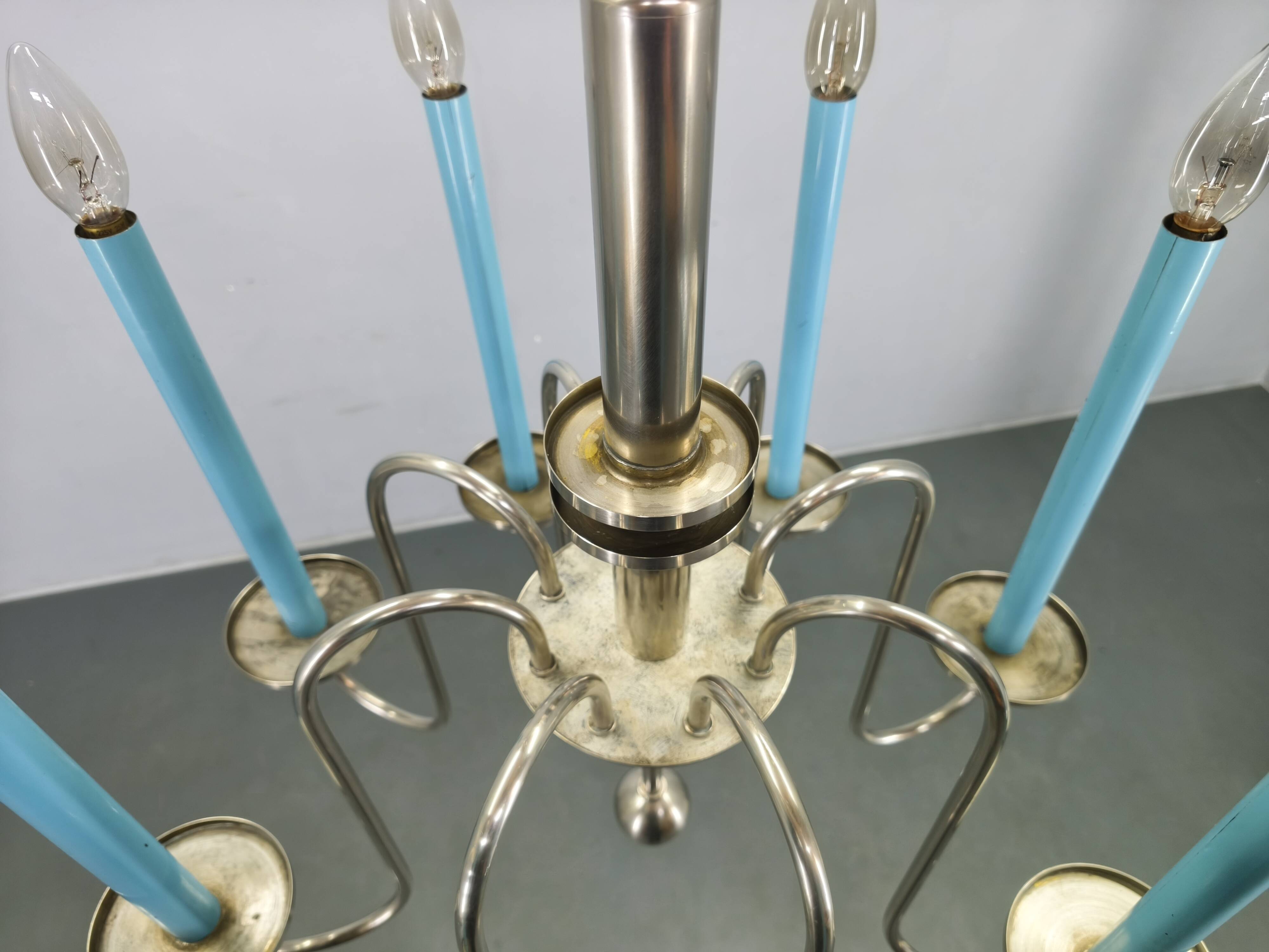 Art Deco Chandelier with Matching Sconces, Czechoslovakia 1930s