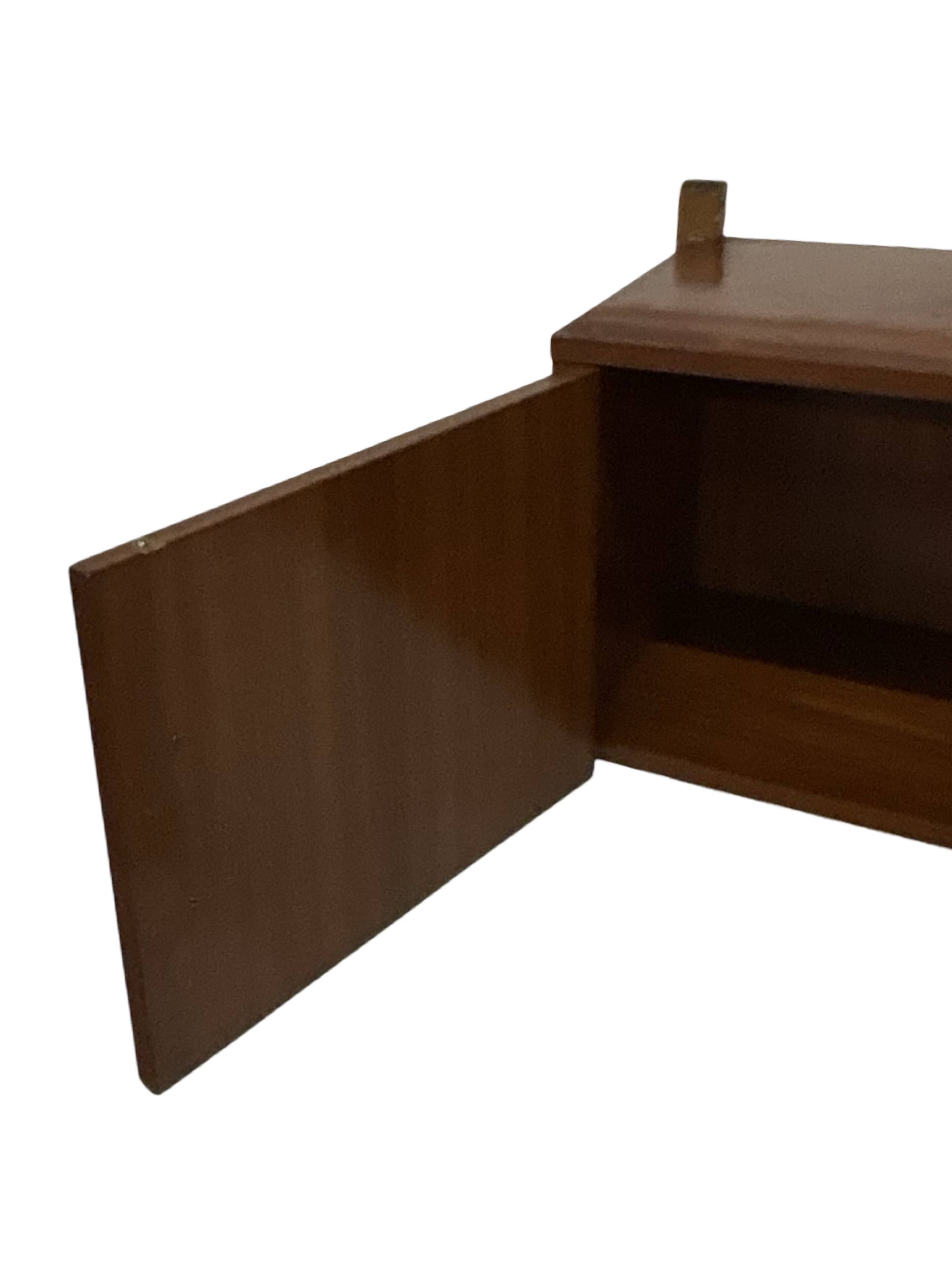 Vintage wall cabinet compact wall system 1960s teak veneer