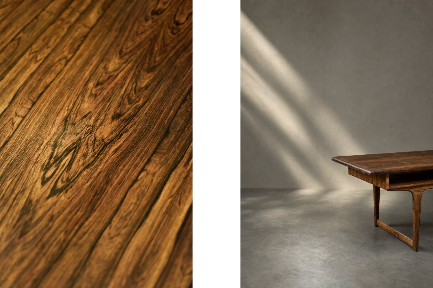 Vintage Mid-Century Modern Danish Rosewood Coffee Table with Shelf, 1960s