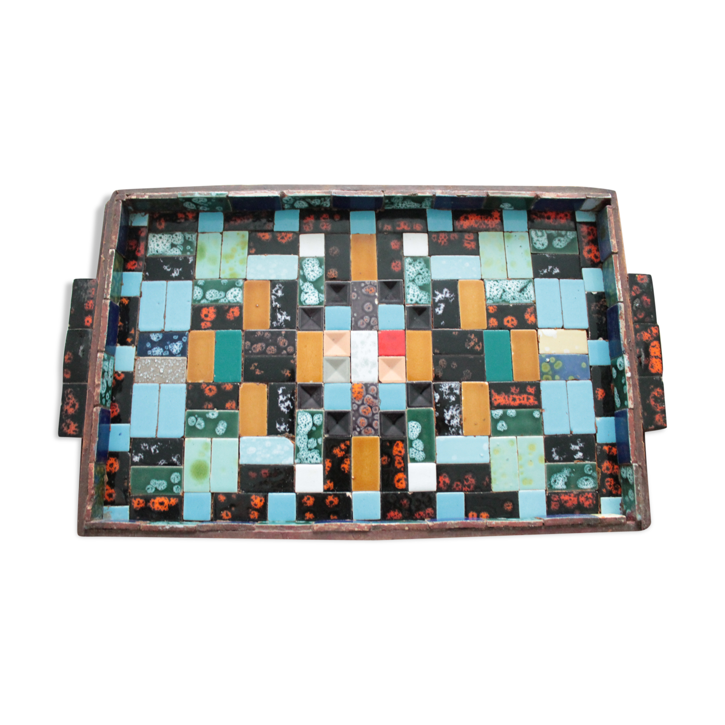 Tray vintage ceramic mosaic