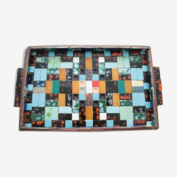Tray vintage ceramic mosaic