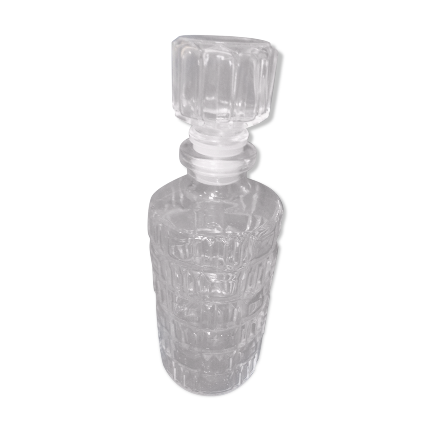 Carafe a whisky en verre vintage et son bouchon