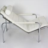 Leather armchair and footstool 'Genni' by Gabriele Mucchi For Zanotta