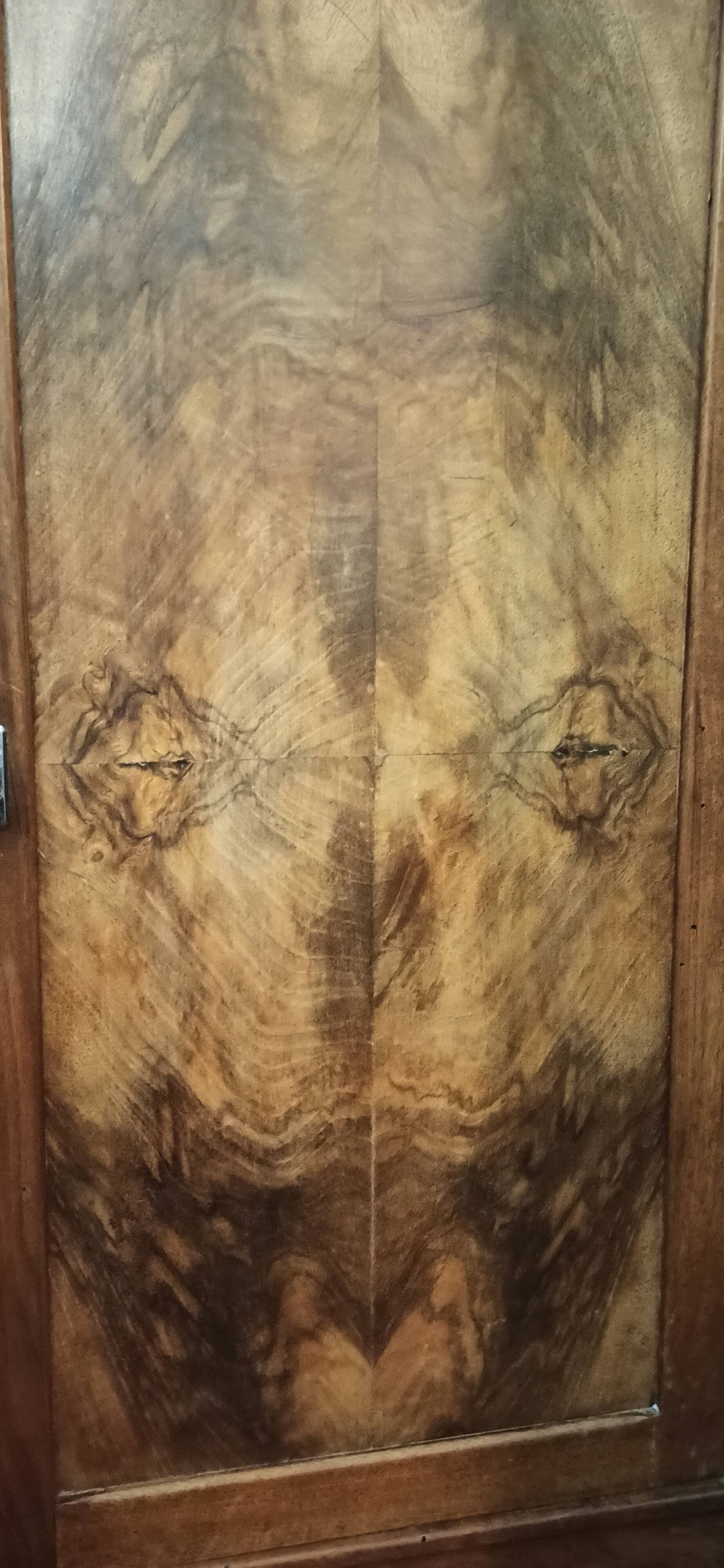 Low sideboard from the beginning of the twentieth century in walnut.