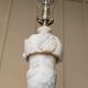 Vintage White Marble Table Lamp, Handmade Italian Modernist 1960s – Brass Accents