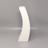 1970s Gorgeous  White Space Age Vase in Ceramic by Franco Pozzi. Made in Italy