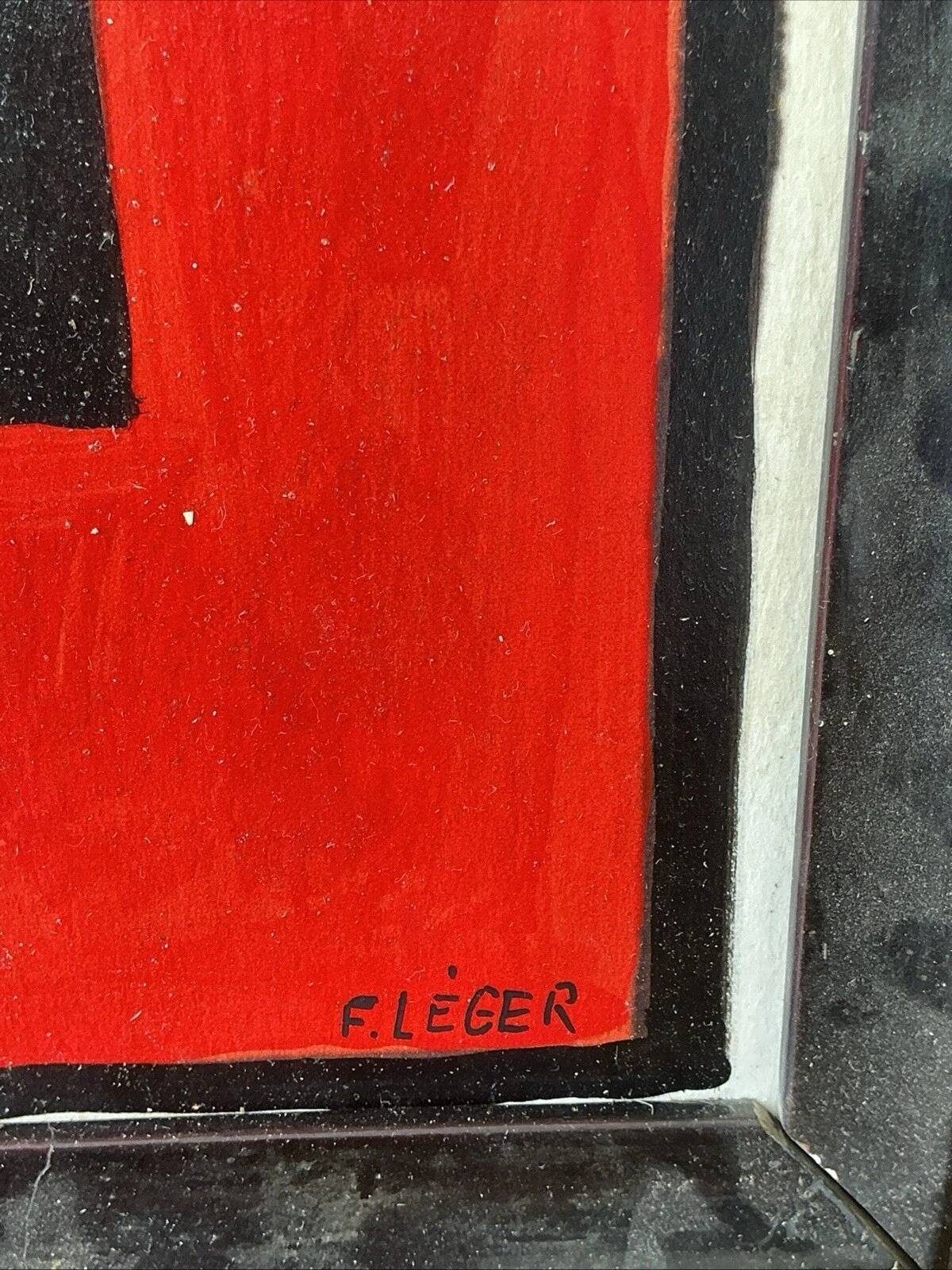 Huile sur toile style cubiste "Hommage à Fernand Léger"