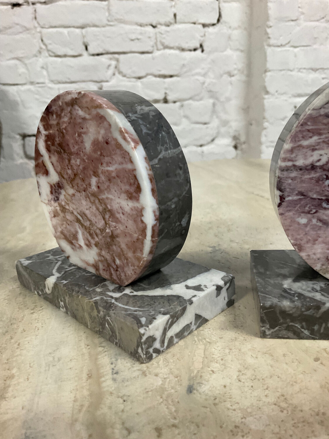 Pair of Art Deco marble bookends