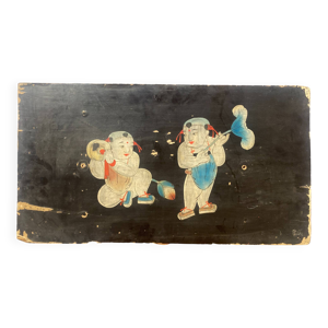 Peinture sur bois décor - asie