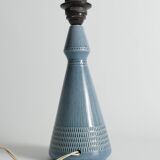 Dusty Blue Ceramic Table Lamp by Rörstrand, Sweden 1980s