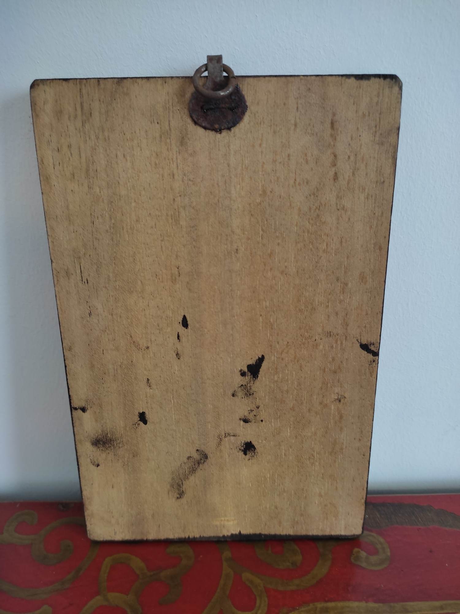 Set of 4 botanical boards with wooden frames