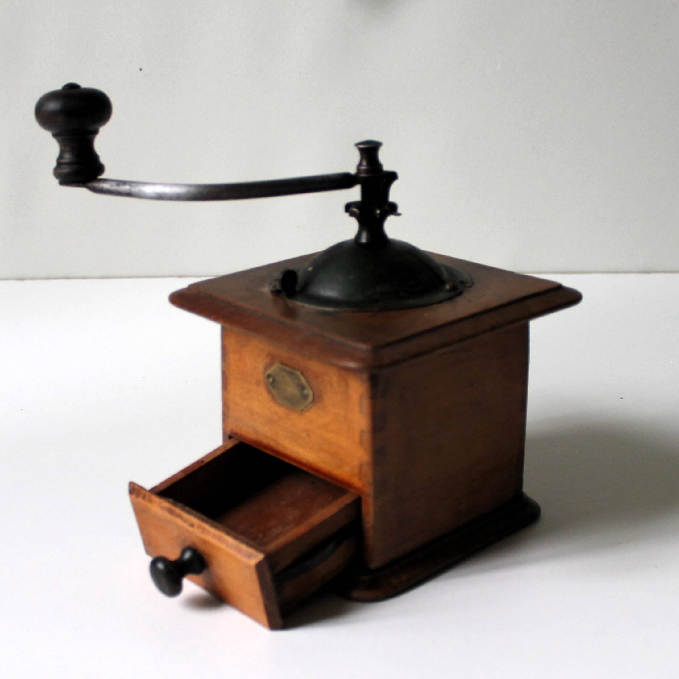 Wooden coffee grinder early 20th