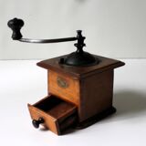 Wooden coffee grinder early 20th