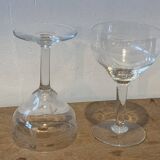 10 wine glasses, carved transparent glass, art deco cups, old and trendy