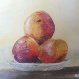 Nature morte signée peinture encadrée de fruits