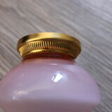 Vintage soliflore vase in pink opaline and golden brass