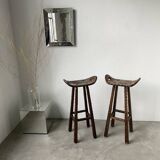 Pair of brutalist high stools
