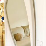 Miroir mural déstructuré Space Age en bois XXL, France, années 70