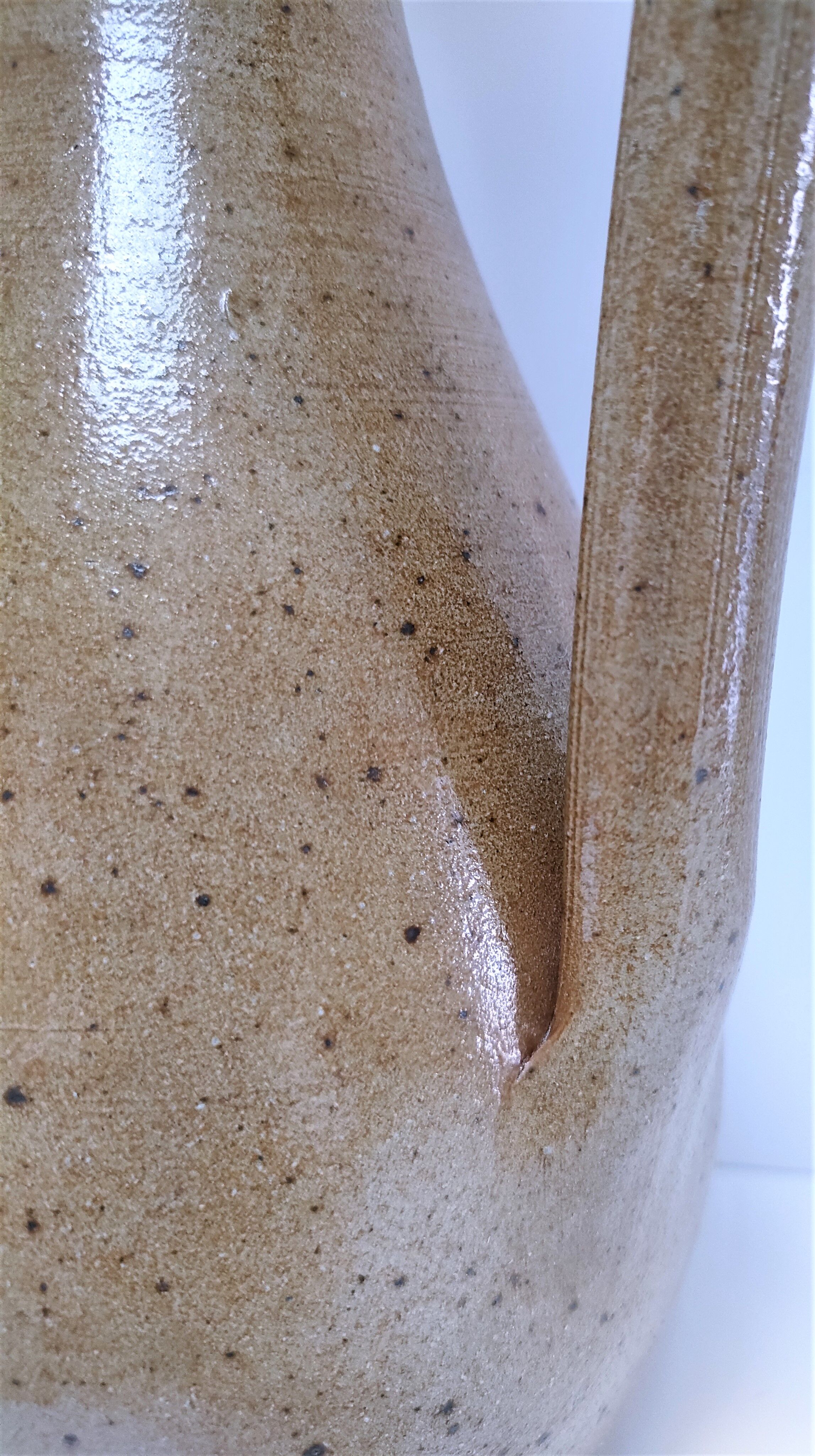 Pitcher sandstone pyrite ochre tone 70s height 40.5 cm