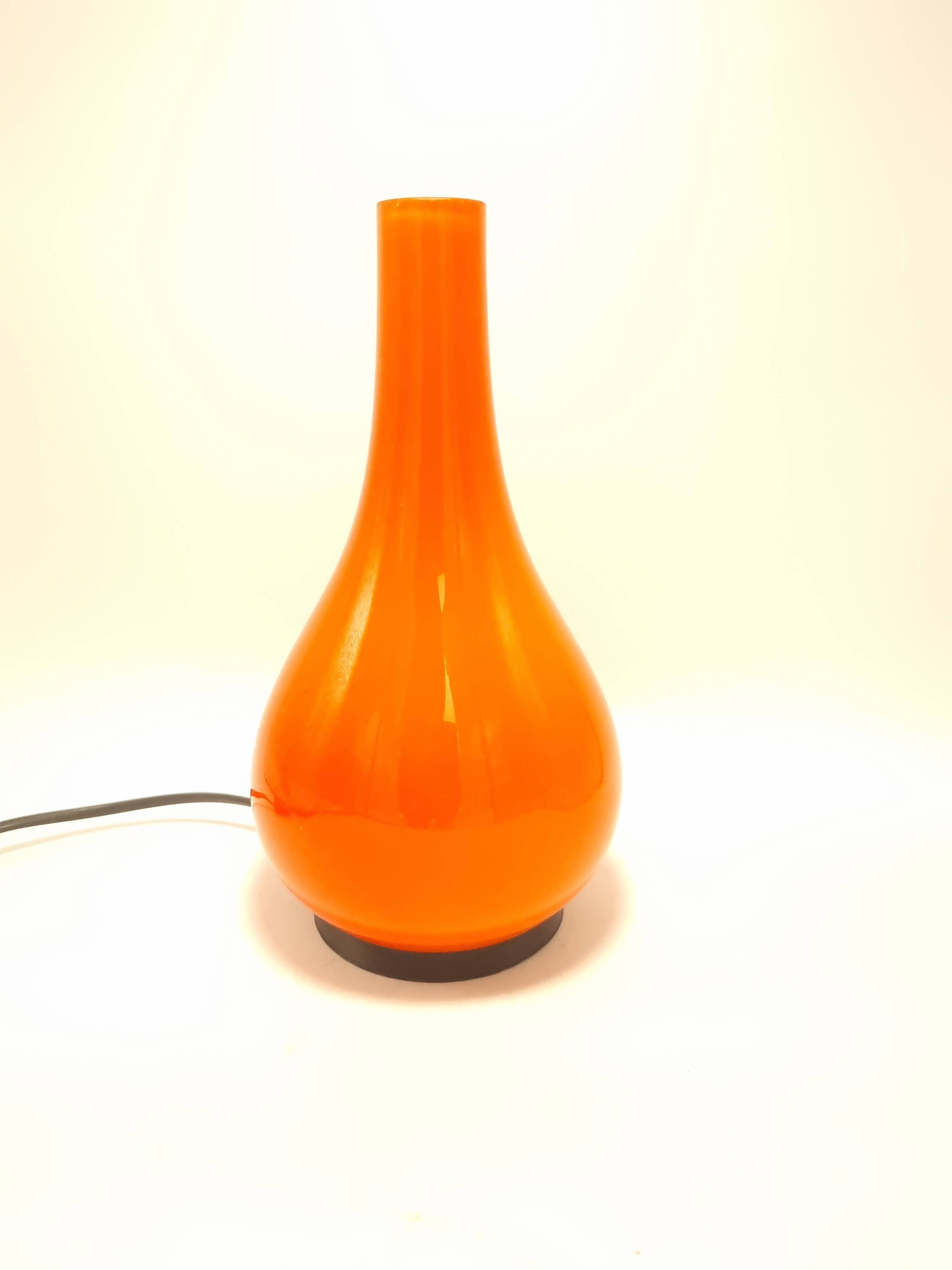 Orange opaline lamp