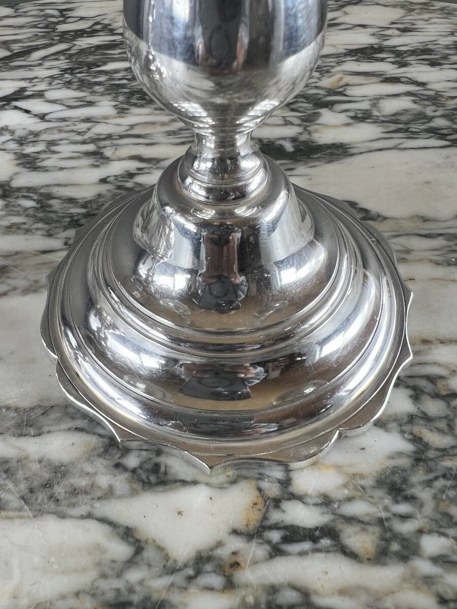 Pair of silver-plated candelabra, 20th century