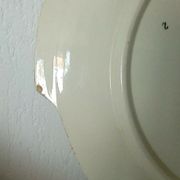 Plat a tarte en faience de sarreguemines modele obernai