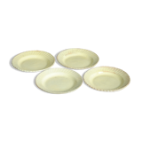 Ensemble de 4 assiettes plats en grès jaunes