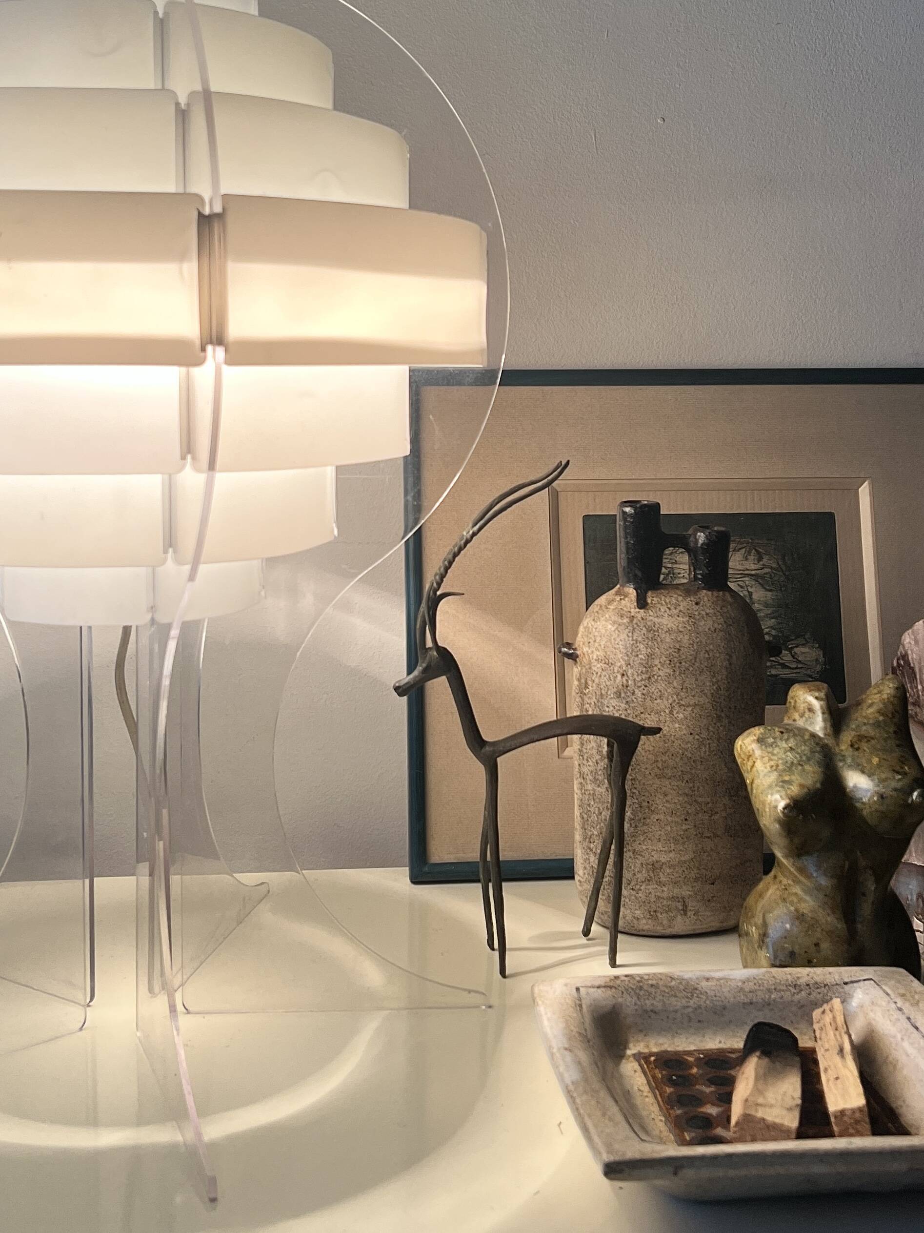 Lampe de table en plexiglas par L.BRYLLE & P.JACOBSEN, Danemark design 1960