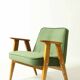 Fauteuil Vintage 366 de J. Chierowski Fauteuil Bois Clair Herbe Verte Scandinave