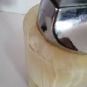 Briquet de table piezo onyx et métal doré, kogen 1970-1980