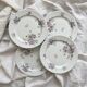 4 porcelain dessert plates with floral decoration by Bernardaud Limoges