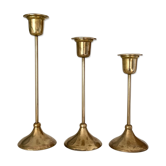 3 bougeoirs en laiton 1970