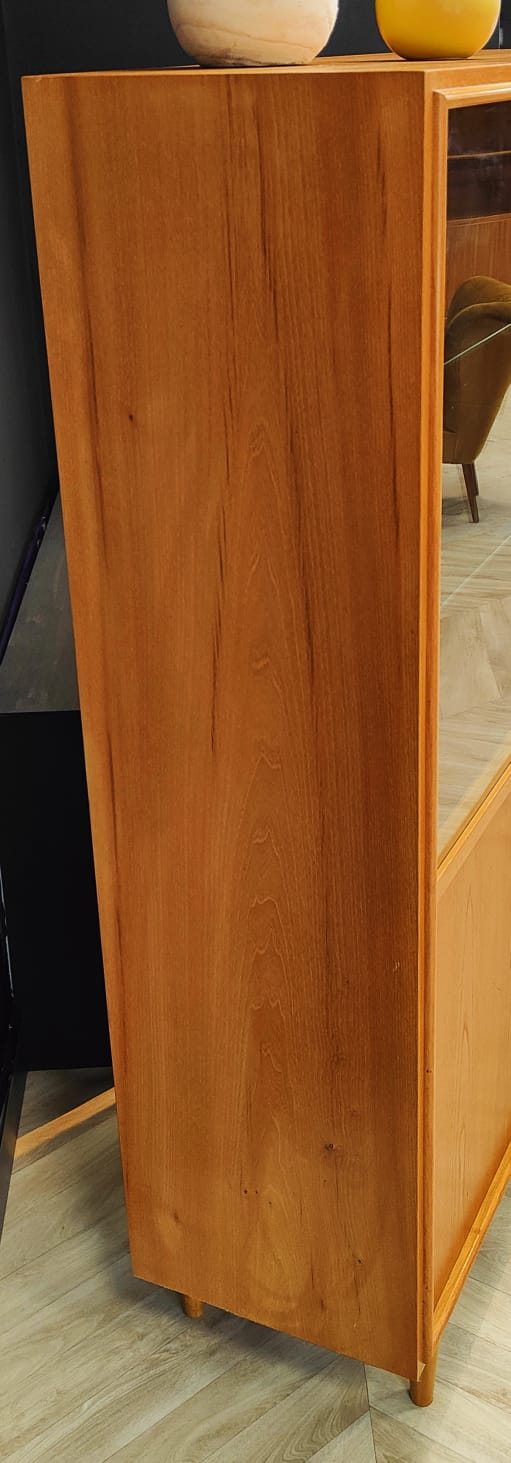 Mid century highboard vintage display cabinet, bookcase