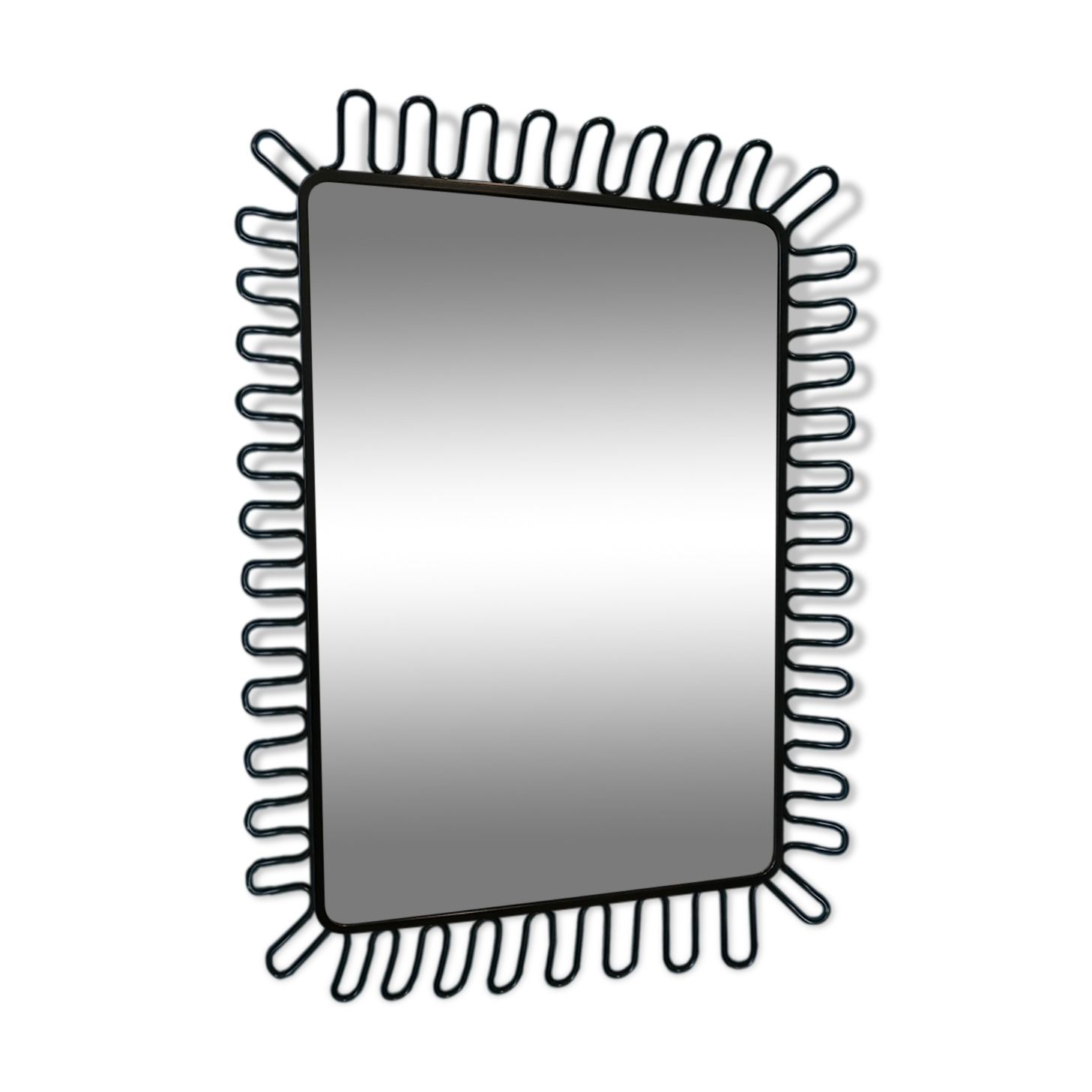 Miroir métal noir 57x78cm