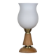 Lampe bois et opaline
