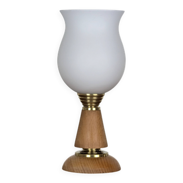 Wood and opal lamp