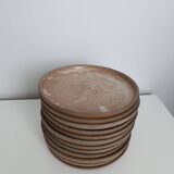 Set of 12 stoneware dinner plates france