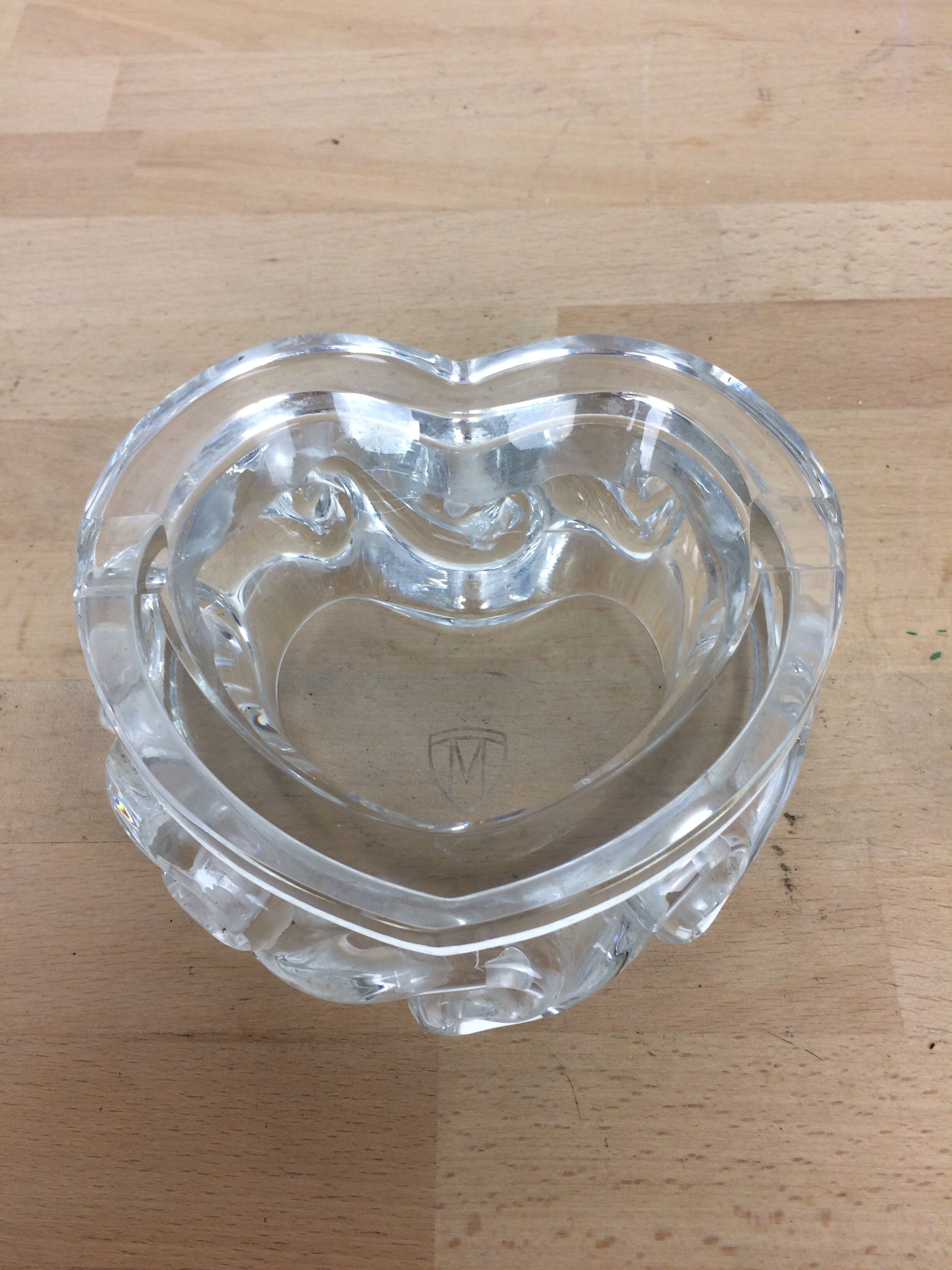 Baccarat crystal ashtray model aladdin, heart shape